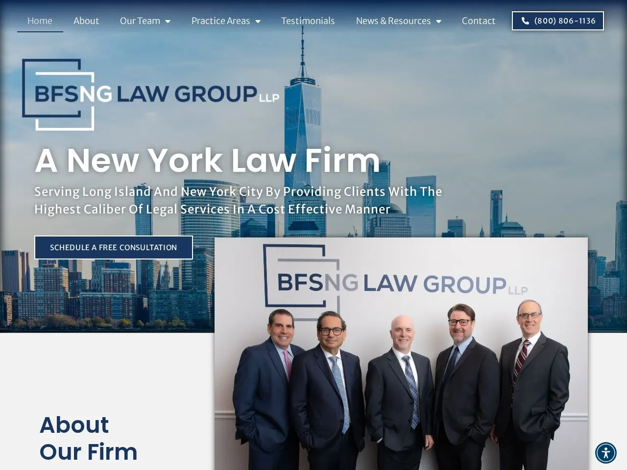Berger, Fischoff, Shumer, Wexler & Shumer, LLP — Multi-site WordPress design and build for a Long Island law firm