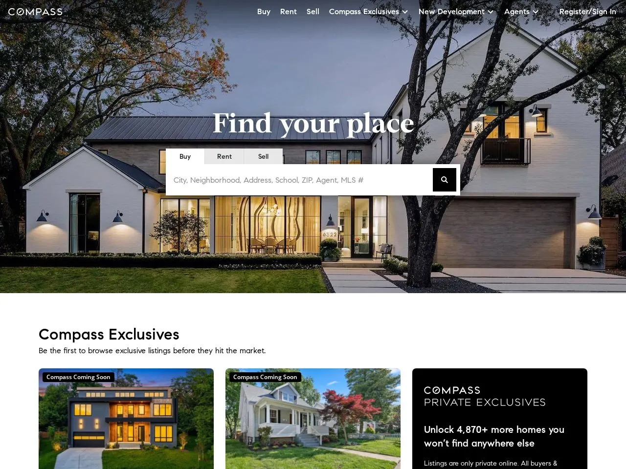 Compass — Custom website design and build for Compass real-estate teams