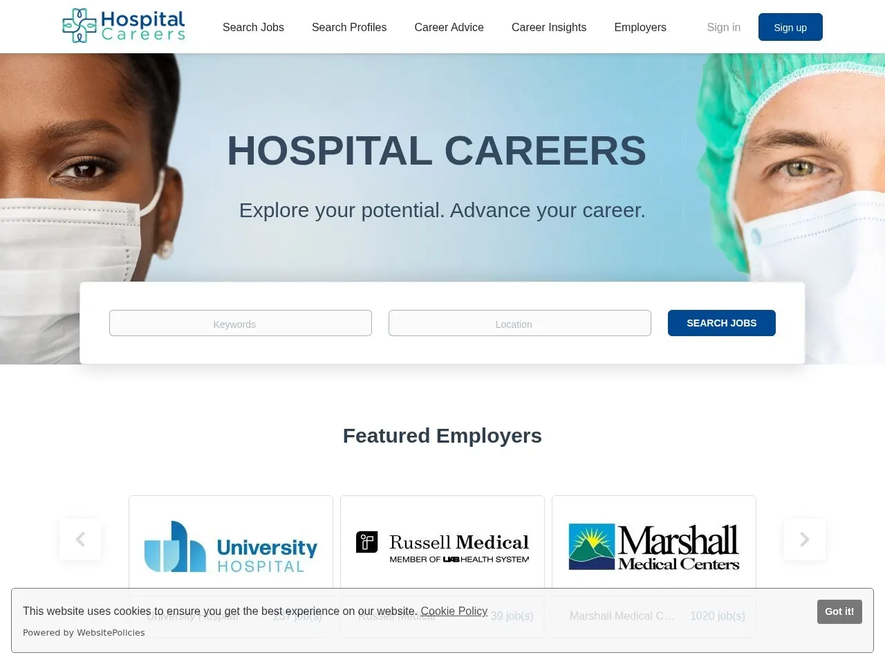 Hospital Careers — SEO and content marketing for a healthcare careers platform