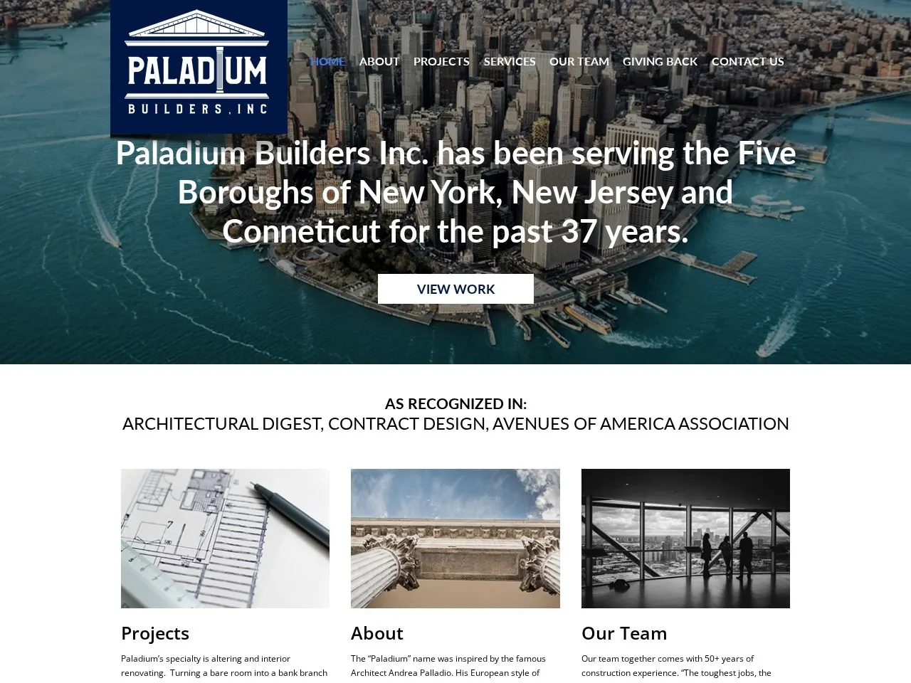 Paladium — Brochure design and copywriting for a commercial construction firm