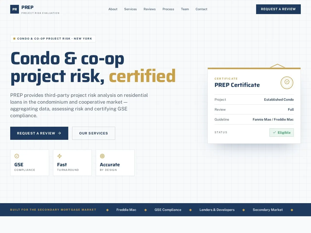 Project Risk Evaluation Partners — Website redesign and ongoing SEO for a risk-evaluation firm's flagship report